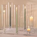 Volens Hurricane Glass Candle Holders- Set of 6 Candlestick Holders 14" H