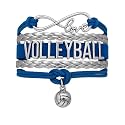 Volleyball Bracelets For Girls- Ideal Volleyball Gifts &amp; Souvenirs. Adjustable Charm Bracelet with Moveable Letters, Infinity Symbol &amp; Silver Volleyball Charm. Fashionable Bracelets by SportyBella.