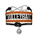 Volleyball Bracelets For Girls- Ideal Volleyball Gifts &amp; Souvenirs. Adjustable Charm Bracelet with Moveable Letters, Infinity Symbol &amp; Silver Volleyball Charm. Fashionable Bracelets by SportyBella.