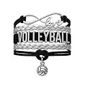 Volleyball Bracelets For Girls- Ideal Volleyball Gifts &amp; Souvenirs. Adjustable Charm Bracelet with Moveable Letters, Infinity Symbol &amp; Silver Volleyball Charm. Fashionable Bracelets by SportyBella.