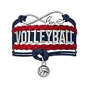 Volleyball Bracelets For Girls- Ideal Volleyball Gifts &amp; Souvenirs. Adjustable Charm Bracelet with Moveable Letters, Infinity Symbol &amp; Silver Volleyball Charm. Fashionable Bracelets by SportyBella.