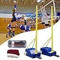 Volleyball Net with Poles,2026-New Heavy Duty Volleyballs Poles for Backyard,w/Metal Stakes & Windproof Rope,5'11"-6'11"Height Adjustable,Mobile Volleyball Nets for Indoor Outdoor School Stadium