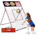 Volleyball Rebounder Net - 7' x 5' Adjustable Bounce Back Volleyball Practice Net Rebounder for Improving Bumping, Spiking, Serving - Portable Travel Training Equipment Designed by a Coach