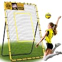 Volleyball Rebounder Net 7x4 ft -5 Angles Adjustable, Outdoor Portable or Home Training Equipment, Backyard Volleyball Trainer with Rebound Net, with Travel Bag