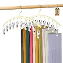 Volnamal Legging Organizer for Closet,2 Pack Metal Yoga Pants Hangers,Ivory