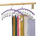 Volnamal Legging Organizer for Closet,2 Pack Metal Yoga Pants Hanger-Purple