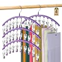 Volnamal Legging Organizer for Closet,4 Pack Metal Yoga Pants Hanger-Purple