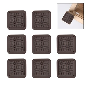 volo anti skid self adhesive scratch protectors for carpets tiles laminates and hardwood floors sticking round felt pads furniture noise insulationmulti colors 8 pieces  rubber brown
