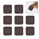 Volo Anti Skid Self Adhesive Scratch Protectors for Carpets, Tiles, Laminates and Hardwood Floors Sticking Round Felt Pads Furniture Noise Insulation(Multi Colors) (8 Pieces | Rubber (Brown))