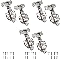 Volo European Style Steel Clip-on Soft Close Concealed Cabinet Hinges, 0 Crank- Full Overlay (Color : Silver) Pack of 3 Pairs