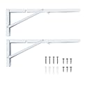 VOLO 1 Set 150Kg Weight Capacity | Heavy Duty 20 Inch Foldable Shelf Bracket | Mild Steel Wall Mounted Folding Table Bracket for Fold Down Table, Rack and Worktop | White