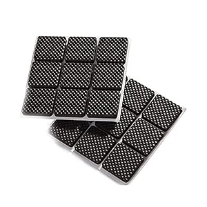 volo silicone self adhesive pads  non skid square floor protector for sofa chair table amp furniture legs anti scratch noise reduction bumper for home amp office black pack of 18 pieces