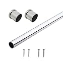 Volo Stainless Steel 25mm Round Closet Rod, wardrobe hanger Rod, Rod For Hanging Clothes in wardrobe with End Supports (Size : 6 ft.)