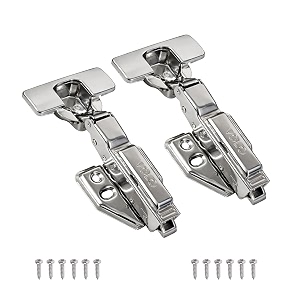 volo 1 set stainless steel soft close cabinet hinges  european style clip-on concealed hinges crank 8 half overlay for modular kitchen and wardrobe silver