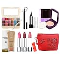 volo Stylish Beauty combo makeup set (3 Pcs Lipsticks,1 Eye Shadow, 1 Foundation,1 Eyeliner, 1 Compact, 1 Kajal, 1 Pouch) Set of 9 Pcs C12(Orange)