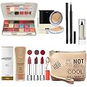 volo Stylish Beauty combo makeup set (3 Pcs Lipsticks,1 Eye Shadow, 1 Foundation,1 Eyeliner, 1 Compact, 1 Kajal, 1 Pouch) Set of 9 Pcs C7 (Blue)