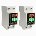 Voltage Protector 110V 220V, 63A Adjustable Smart Circuit Breaker(2PCS)
