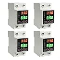 Voltage Protector 110V 220V, 63A Adjustable Smart Circuit Breaker(4PCS)