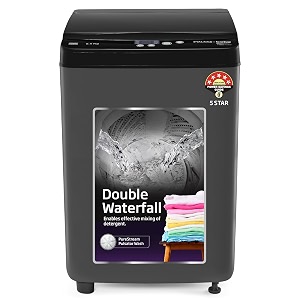 voltas beko a tata product 65 kg 5 star fully-automatic top loading washing machine wtl6504ueaobs2p10 eco-seriesdark grey pulsator wash and double waterfall technology