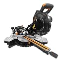 VOLTZ VZ-MS210 Miter Saw 2200W 8" Sliding Compound Miter Saw with Laser &amp; Corded Electric LED Light 4700 RPM 210mm, 2.6mm Blade Dia &amp; 80T TCT Blade, Professional Mitersaw