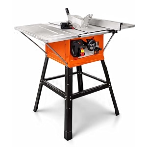 voltz wts-250b wood table saw 1800w speed 4500 rpm portable steel body structure table saw with metal stand amp sliding miter gauge corded electric wood cutting machine