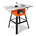VOLTZ WTS-250B Wood Table Saw 1800W Speed 4500 RPM Portable Steel body Structure Table Saw With Metal Stand & Sliding Miter Gauge, Corded Electric Wood cutting Machine
