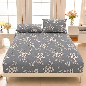 VOMZER Elastic Fitted Warm Flannel Bedsheet King