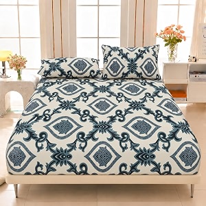 VOMZER Elastic Fitted Warm Flannel Bedsheet King