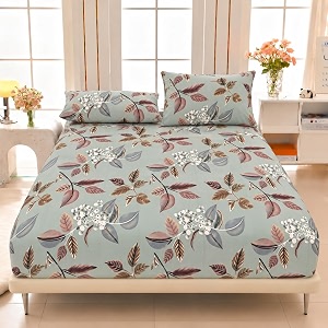 VOMZER Elastic Fitted Warm Flannel Bedsheet King