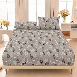 VOMZER Elastic Fitted Warm Flannel Bedsheet King