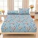 VOMZER Elastic Fitted Warm Flannel Bedsheet King
