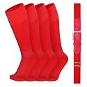 VONMELLI Youth Baseball Belt and Socks Combo, Elastic Softball Belts and Socks for Boys and Adult (2 Pairs of Socks &amp; 1 Belt)