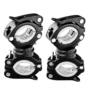 2 pack vonpri flashlight holder mount bicycle mounting bracket flashlight holder torch clip 360 rotation white