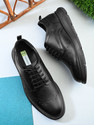 VONTONY Vontony Premium Black Leather Lace-Up Shoes