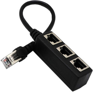 voocme rj45 1 male to 3 female socket port lan network splitter adapter compatible cat5 wired ethernet lan adapter compatible with windows linux mac