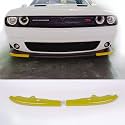 Voodonala Front Bumper Lip Splitter Protector Cover Replacement Part for 2015-2023 Dodge Challenger Scat Pack R/T GT SRT Plus,Not for Widebody(Yellow,2pcs/Set)