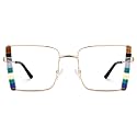 VOOGLAM Oversized Multicolor Square Blue Light Blocking Glasses, Fashion Glasses Frame for Women Anti Eyestrain &amp; UV Denzel