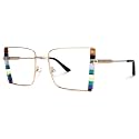 VOOGLAM Oversized Multicolor Square Blue Light Blocking Glasses, Fashion Glasses Frame for Women Anti Eyestrain &amp; UV Denzel