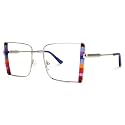 VOOGLAM Oversized Multicolor Square Blue Light Blocking Glasses, Fashion Glasses Frame for Women Anti Eyestrain &amp; UV Denzel