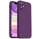 Vooii Compatible with iPhone 11 Case, Upgraded Liquid Silicone with [Flat Edges] [Camera Protection] [Soft Anti-Scratch Microfiber Lining] Phone Case for iPhone 11 6.1 inch - Grape