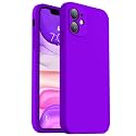 Vooii Compatible with iPhone 11 Case, Upgraded Liquid Silicone with [Flat Edges] [Camera Protection] [Soft Anti-Scratch Microfiber Lining] Phone Case for iPhone 11 6.1 inch - Neon Purple