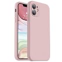 Vooii Compatible with iPhone 11 Case, Upgraded Liquid Silicone with [Flat Edges] [Camera Protection] [Soft Anti-Scratch Microfiber Lining] Phone Case for iPhone 11 6.1 inch - Sand Pink