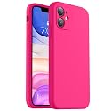 Vooii Compatible with iPhone 11 Case, Upgraded Liquid Silicone with [Flat Edges] [Camera Protection] [Soft Anti-Scratch Microfiber Lining] Phone Case for iPhone 11 6.1 inch - Hot Pink