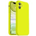 Vooii Compatible with iPhone 11 Case, Upgraded Liquid Silicone with [Flat Edges] [Camera Protection] [Soft Anti-Scratch Microfiber Lining] Phone Case for iPhone 11 6.1 inch - Neon Lemon
