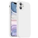Vooii Compatible with iPhone 11 Case, Upgraded Liquid Silicone with [Flat Edges] [Camera Protection] [Soft Anti-Scratch Microfiber Lining] Phone Case for iPhone 11 6.1 inch - White