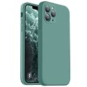 Vooii Compatible with iPhone 11 Pro Case, Upgraded Liquid Silicone with [Flat Edges] [Camera Protection] [Soft Anti-Scratch Microfiber Lining] Phone Case for iPhone 11 Pro 5.8 inch - Pine Green