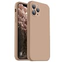 Vooii Compatible with iPhone 11 Pro Case, Upgraded Liquid Silicone with [Flat Edges] [Camera Protection] [Soft Anti-Scratch Microfiber Lining] Phone Case for iPhone 11 Pro 5.8 inch - Light Brown