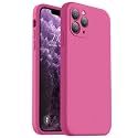 Vooii Compatible with iPhone 11 Pro Case, Upgraded Liquid Silicone with [Flat Edges] [Camera Protection] [Soft Anti-Scratch Microfiber Lining] Phone Case for iPhone 11 Pro 5.8 inch - Pitaya