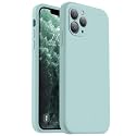 Vooii Compatible with iPhone 11 Pro Case, Upgraded Liquid Silicone with [Flat Edges] [Camera Protection] [Soft Anti-Scratch Microfiber Lining] Phone Case for iPhone 11 Pro 5.8 inch - Mint