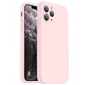 Vooii Compatible with iPhone 11 Pro Case, Upgraded Liquid Silicone with [Flat Edges] [Camera Protection] [Soft Anti-Scratch Microfiber Lining] Phone Case for iPhone 11 Pro 5.8 inch - Chalk Pink